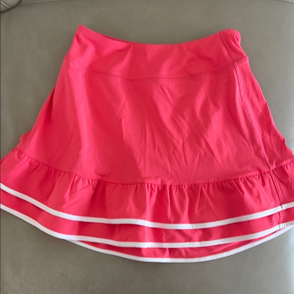 Gottex Orange Pink A-Line Mini Skirt with built in shorts. Size S.